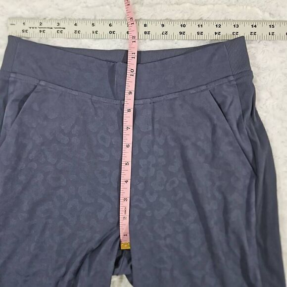 Athleta Brooklyn textured ankle pant women size 2 blue leopard lounge athleisure - Picture 2 of 8
